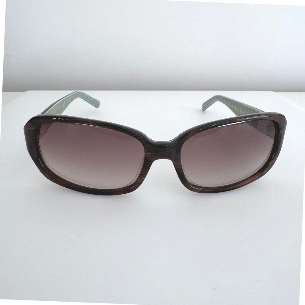 Kate Spade‎ Bette/S Brown Woodgrain Rectangular Sunglasses Green Case JDJ Y6 125